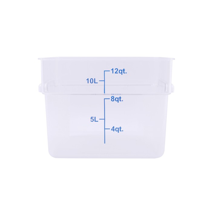CAC China FS1P-SQ12C Clear Square Food Storage Container 12 Qt.