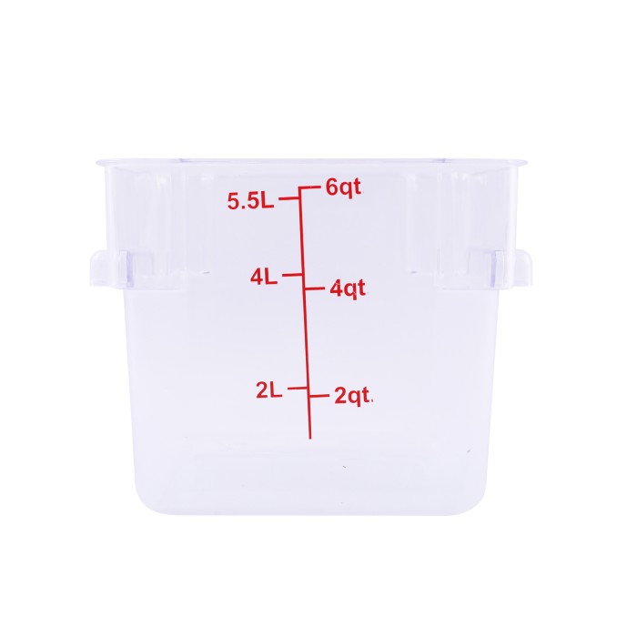 CAC China FS1P-SQ6C Clear Square Food Storage Container 6 Qt.