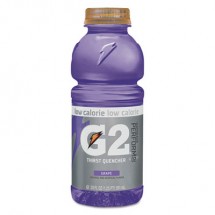 G2 Perform 02 Low-Calorie Thirst Quencher, Grape, 20 oz Bottle, 24/Carton