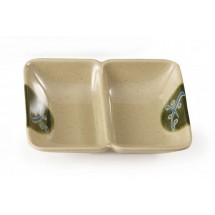 GET Enterprises 037-TD Japanese Traditional Two Compartment Sauce Dish 1 oz.