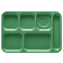 GET Enterprises TR-152-FG Forest Green ABS Plastic Right Hand 6-Compartment Tray 10&quot; x 14-1/2&quot; - 1 doz