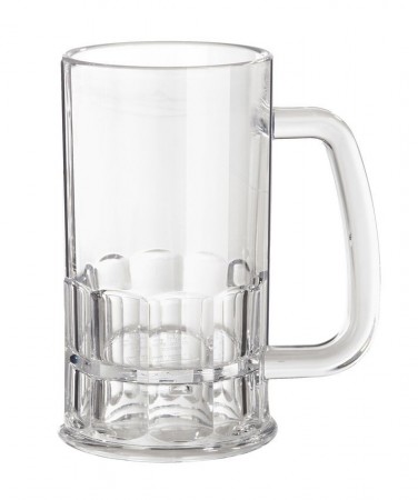 GET Enterprises 00084-1-SAN-CL SAN Plastic Beer Mug 12 oz. - 2 doz