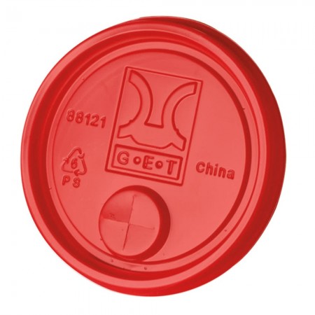 GET Enterprises LID-88121-R Disposable Red Plastic Lid - 2000 pcs