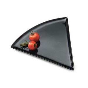 GET Enterprises PZ-85-BK Creative Table Black Triangle Pizza Plate 8-3/4" x 9" - 2 doz