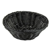 GET Enterprises WB-1501-BK Black Round Designer Polyweave Basket 9-1/2&quot; x 3-1/2&quot; - 1 doz