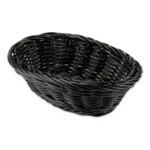 GET Enterprises WB-1503-BK Black Oval Designer Polyweave Basket 9&quot; x 6-3/4&quot; x 2-1/2&quot; - 1 doz