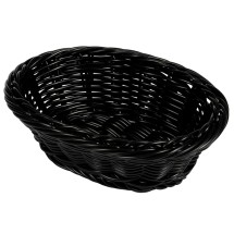 GET Enterprises WB-1504-BK Black Oval Designer Polyweave Basket 9-1/4&quot; x 6-3/4&quot; x 3-1/4&quot; - 1 doz