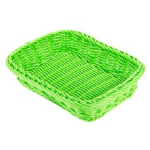 GET Enterprises WB-1508-G Green Rectangular Designer Polyweave Basket 11-1/2&quot; x 8-1/2&quot; x 2-3/4&quot; - 1 doz