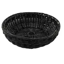 GET Enterprises WB-1512-BK Black Round Designer Polyweave Basket 11-1/2&quot; x 3-1/2&quot; - 1 doz