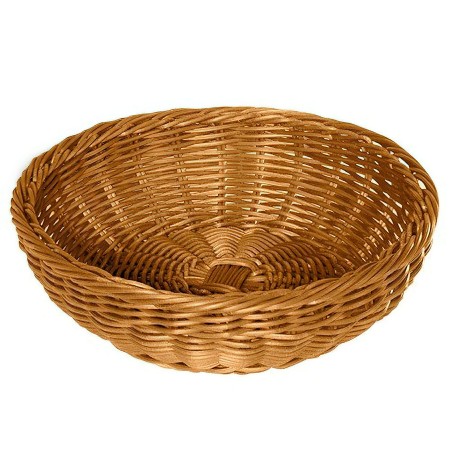 GET Enterprises WB-1512-HY Honey Round Designer Polyweave Basket 11-1/2" x 3-1/2" - 1 doz