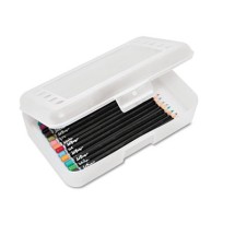 Gem Polypropylene Pencil Box with Lid, Clear, 8 1/2 x 5 1/4 x 2 1/2