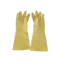 CAC China GLLX-2YM Yellow Latex Glove, Medium - 1 pr