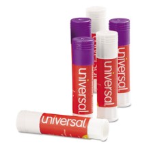 Glue Stick, 1.3 oz, Applies and Dries Clear, 12/Pack