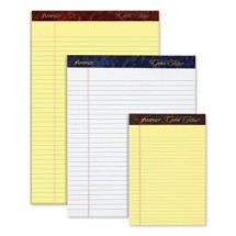 Gold Fibre Quality Writing Pads, Medium/College Rule, 5 x 8, Canary, 50 Sheets, Dozen