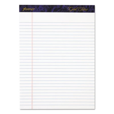 Gold Fibre Writing Pads, Narrow Rule, 5 x 8, Canary, 50 Sheets, 4/Pack