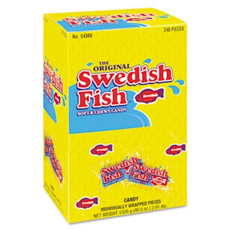 Swedish Fish Grab-and-Go Candy Snacks In Reception Box, 240-Pieces/Box