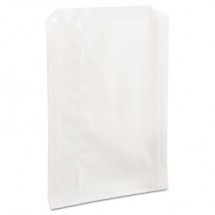 Grease-Resistant Single-Serve Bags, 6.5" x 8", White, 2000/Carton