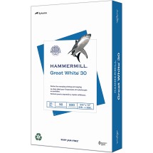 Great White 30 Recycled Print Paper, 92 Bright, 20lb, 11 x 17, White, 500/Ream