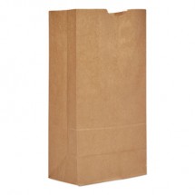 Grocery Paper Bags, 57 lbs Capacity, #20, 8.25"w x 5.94"d x 16.13"h, Kraft, 500 Bags