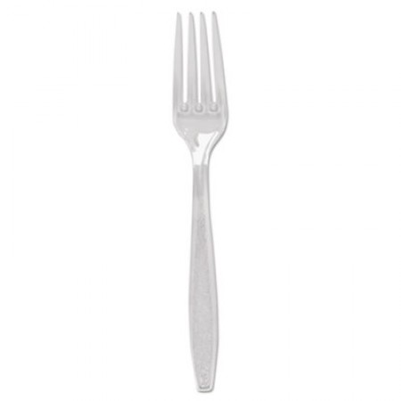 Dart Guildware Heavyweight Plastic Cutlery, Forks, Clear - 1000 pcs