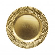 The Jay Companies 1182763 Round Gold Hammered Charger Plate 13&quot;