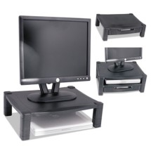 Height-Adjustable Stand with Drawer, 17 x 13 1/4 x 3 to 6 1/2, Black