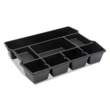 High Capacity Drawer Organizer, 14 7/8 x 11 7/8 x 2 1/2, Plastic, Black
