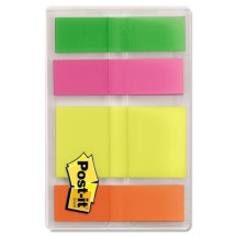 Highlighting Page Flags, 4 Bright Colors, 4 Dispensers, 1/2" x 1 3/4", 35/Color