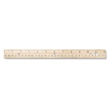 Hole Punched Wood Ruler English and Metric With Metal Edge, 12&quot;