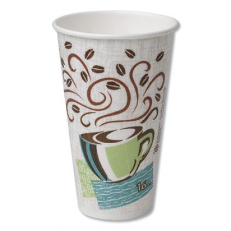 Dixie Paper Hot Cups, 16 oz., Coffee Dreams Design, 500/Carton