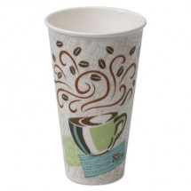 Dixie Paper Hot Cups, Paper, 20 oz., Coffee Dreams Design, 25/Pack, 20 Packs/Carton