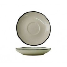 ITI SY-2 Sydney Scalloped Edge Saucer with Black Band 5-3/4&quot; - 3 doz