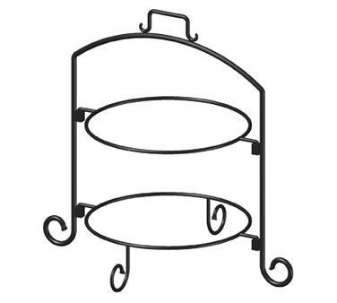 ITI WR-122 Two-Tier Round Black Iron Plate Stand 12