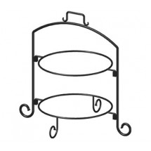 ITI WR-122 Two-Tier Round Black Iron Plate Stand 12" 