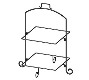ITI WR-132  Two-Tier Square Black Iron Plate Stand 13