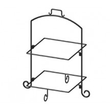 ITI WR-132  Two-Tier Square Black Iron Plate Stand 13