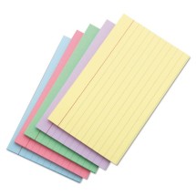 Index Cards, 4 x 6, Blue/Salmon/Green/Cherry/Canary, 100/Pack