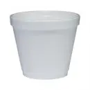 Dart Squat White Foam Food Container, 8 oz., 1000/Carton