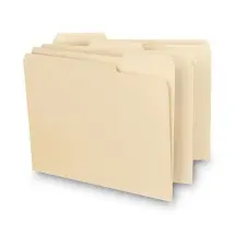Interior File Folders, 1/3-Cut Tabs, Letter Size, Manila, 100/Box
