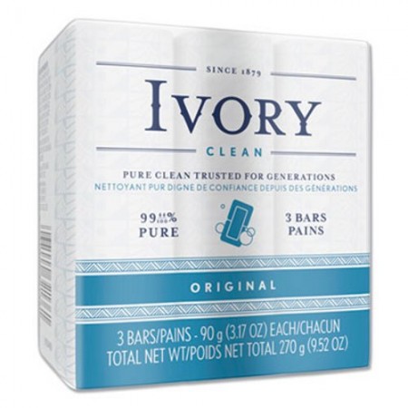 Ivory Bath Soap, Individually Wrapped, 3.1 oz. Bar, 72/Carton