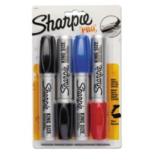 Sharpie King Size Permanent Marker, Broad Chisel Tip, Assorted Colors, 4/Set