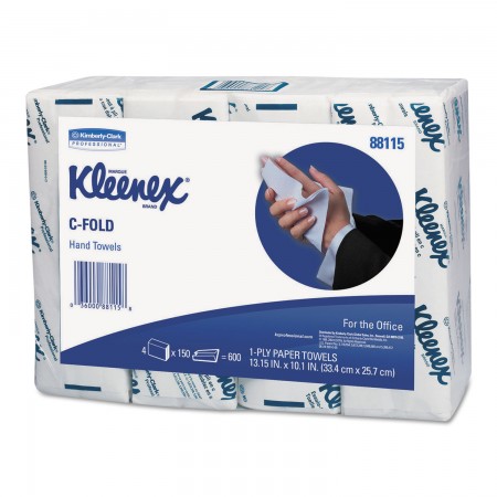Kleenex C-Fold Paper Towels, White, 600/Carton
