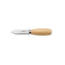 CAC China KWOC-234 Pointed Tip Oyster/Clam Knife, Wood Handle 2 3/4&quot;