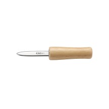 CAC China KWOC-278 Pointed Tip Oyster/Clam Knife, Wood Handle 2 7/8&quot;