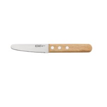 CAC China KWOC-312 Round Tip Oyster/Clam Knife, Wood Handle 3 1/2&quot;
