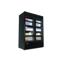 Kool-It Signature LX-46RB 2-Swing Glass Door Black Merchandiser Refrigerator 54&quot;
