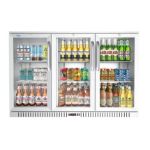 Koolmore BC-3DSW-SS Three Glass Swing Door Stainless Back Bar Refrigerator 53