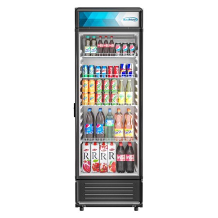Koolmore MDR-1GD-12C Black One Glass Door Merchandiser Refrigerator 24"