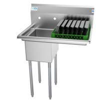 Koolmore SA121610-16R3 One Compartment Stainless Steel Sink with Right Drainboard 31&quot;