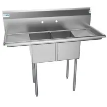 Koolmore SB121610-12B3 Two Compartment Stainless Steel Sink with Two Drainboards 48&quot;